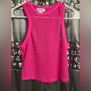 JANUARY 7 Hot Pink Sheer Tank Top Small